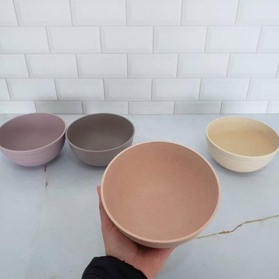 Kit 6 Cumbucas Bowl de Bambu Sortido 15x7cm Lyor Sobremesa Cereais Frutas Petiscos