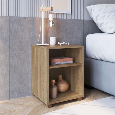 Mesa de Cabeceira Siena Aveiro Oak com Prateleira e Nicho