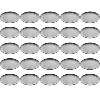 Conjunto de 25 Pratos para Sushi Sashimi em Melamina Preto Fosco 25,5cm para Restaurantes