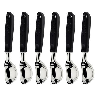 Kit 6 Conchas de Servir Sorvete Tramontina Utilitá Pegador Sorveteria Restaurante Preto
