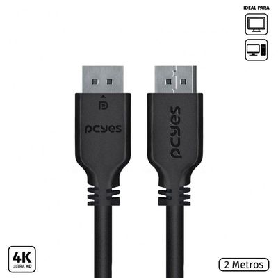 Cabo Displayport Macho 2 Metros - Pdpm-2