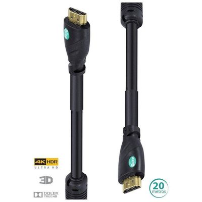 Cabo Hdmi 2.0 4k C/ Filtro 20m H20f-20