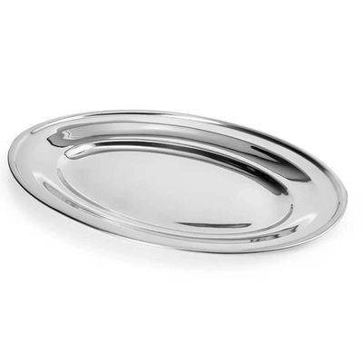 5 Travessas de Inox Pequenas 21cm Oval Rasas Restaurante Salada Petiscos Aperitivos Bar