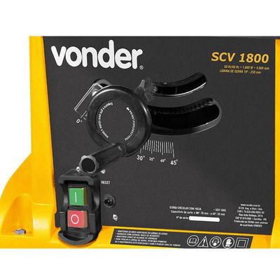 Serra Circular para Corte com Mesa 10" 1800W 220V Vonder SCV 1800