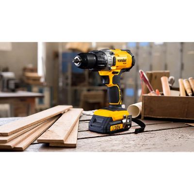Parafusadeira Furadeira Impacto Bateria 20V Vonder PFV 200I Fonte Carregamento Bivolt