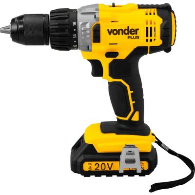 Parafusadeira Furadeira Impacto Bateria 20V Vonder PFV 200I Fonte Carregamento Bivolt