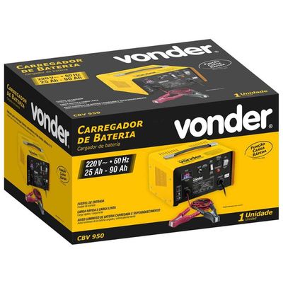 Carregador de Bateria para Automóveis 220V Vonder Carga Rápida e Lenta CBV 950