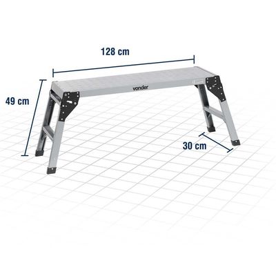 Plataforma de metal dobrável 150 kgf VONDER