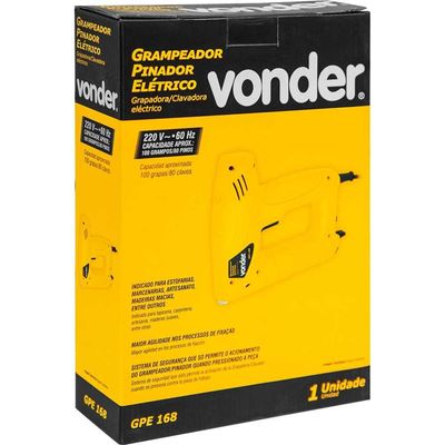 Grampeador / pinador elétrico GPE 168 220 V~ VONDER