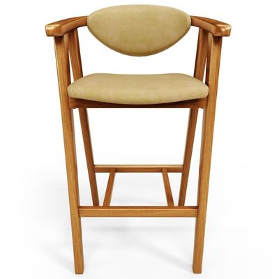 Kit 3 Banquetas Alta Para Cozinha Bancada Bar Sala De Jantar Fixa Cecília L02 Couríssimo Casco Fendi - Lyam Decor