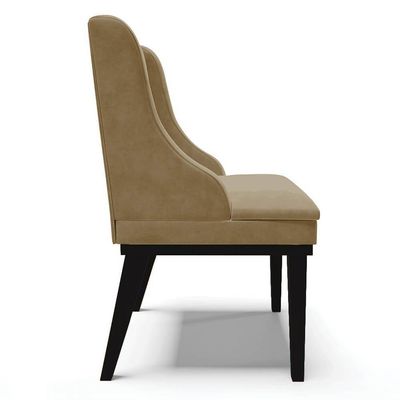 Kit 2 Cadeiras Estofadas Para Sala De Jantar Base Fixa De Madeira Preto Lia Suede Marrom Rt - Ibiza