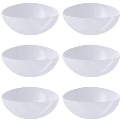 Kit 6 Saladeiras Triangulares 2,5L Tigela de Plástico Branca
