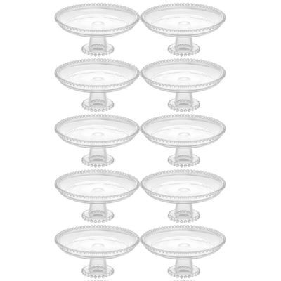 10 Boleiras de Cristal com Pedestal Porta Bolo Doces Salgados Hotel Eventos