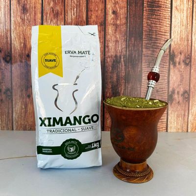 Kit 10 Erva Mate de Chimarrão 1kg Tradicional Suave com Açúcar Ximango