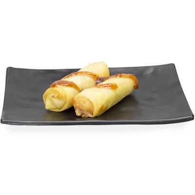 Prato para Sushi Sashimi Retangular 20x14cm Preto Melamina Profissional Gourmet Mix Travessa para Servir