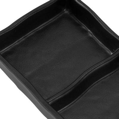 Porta Molhos Melamina Profissional Shoyu com Divisória 60ml Preto Molheira para Servir Tarê