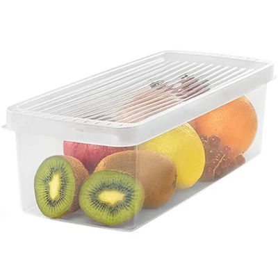 Organizador de Geladeira Legumes Verduras 4,2L Tampa Ventilável Caixa Plástica