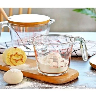 Kit 4 Jarras Medidoras de Vidro Marinex 500ml com Bico e Alça Restaurante Padaria