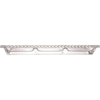 Kit 6 Petisqueiras Cristal Wolff Pearl 3 Divisórias 30x13cm Incolor Petisco Relevo Mesa Posta