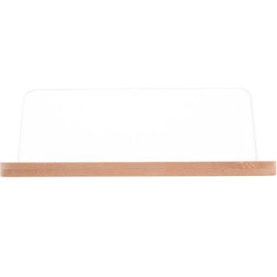 3 Manteigueiras de Bambu com Tampa Plástica Lyor 19x12,5x6cm Queijeira Mesa Posta
