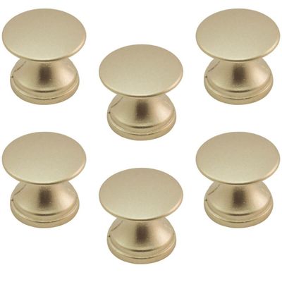 Kit 6 Puxadores 199 Tucson Ponto Dourados Para Móveis Armários e Gavetas