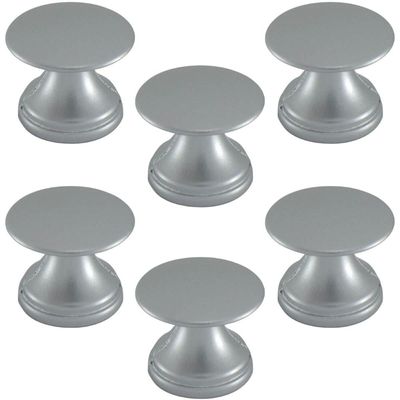 Conjunto de 6 Puxadores 199 Tucson Ponto Cromo Acetinado Para Móveis Armários e Gavetas