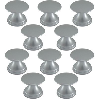 Conjunto de 10 Puxadores 199 Tucson Ponto Cromo Acetinado Para Móveis Armários e Gavetas