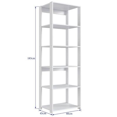 Estante Livreiro Branca com 5 Prateleiras 60x45x183cm Closet Organizador Multiuso