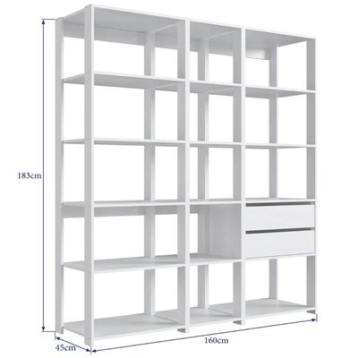 Guarda Roupa Closet 3 Módulos Nicho E Gaveta Branco Prodecor Easy Estante Multiuso
