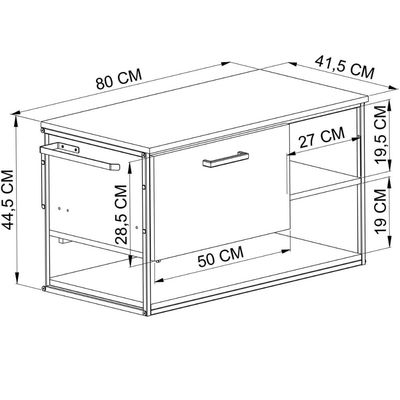 Gabinete Suspenso para Banheiro 80cm Preto e Grafite Estilo Industrial sem Cuba Placa e Ponto