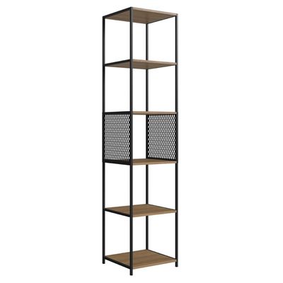 Estante Expositor Livros Studio Industrial Alta 5 Prateleiras Placa e Ponto P1023 Mel