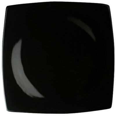 Prato Raso Porcelana Sobremesa Oriental Preto 21cm Germer Qu