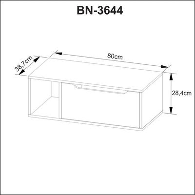 Balcão para Banheiro 80cm com 1 Porta e Nicho BN3644 Branco Tecnomobili
