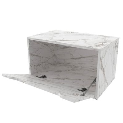 Balcão Gabinete Para Banheiro 60cm com 1 Porta Mármore Branco Tecnomobili BN3646