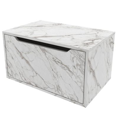Balcão Gabinete Para Banheiro 60cm com 1 Porta Mármore Branco Tecnomobili BN3646