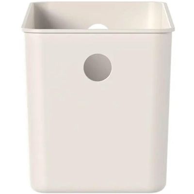 2 Cestos Organizadores Multiuso Empilháveis 4,2L Retangular 26x12x13cm com Perfurações Flow Bege