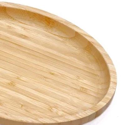 12 Bandejas de Bambu 28cm Travessa de Servir Petiscos Porções Bar Restaurante Oval Plasvale