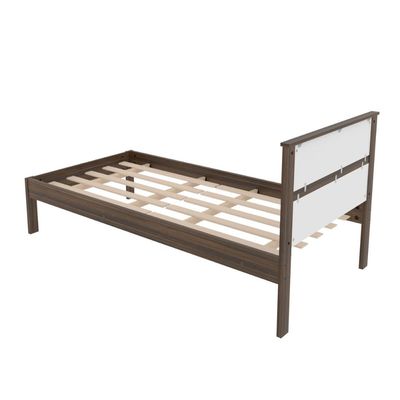 Cama de Solteiro Nogal Branco 97x196x92cm MDP Tecnomobili CM8004
