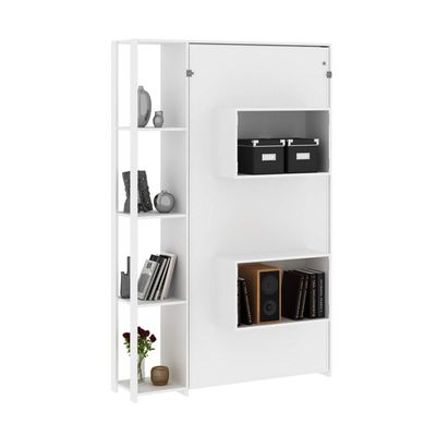 Cama Articulada de Solteiro com 4 Prateleiras e 2 Nichos CM8013 Branca Tecnomobili