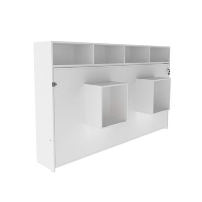 Cama Retrátil 94,5x195,5x121,5cm Horizontal Solteiro Branca Nichos CM8020 Tecnomobili