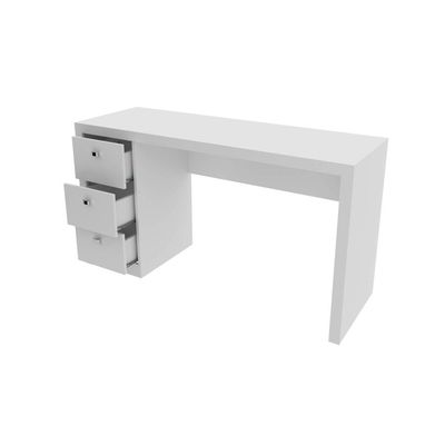 Mesa Reta para Escritório com 3 Gavetas ME4102 Branco Tecnomobili
