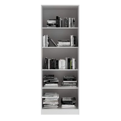 Armário Branco Escritório 60x31,5x171,5cm Portas Vidro Prateleiras ME4115 Tecnomobili Branco