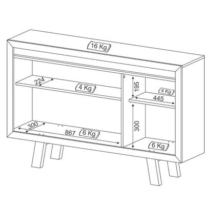 Balcão para Escritório com 3 portas ME4120 Nogal/Fendi Tecnomobili