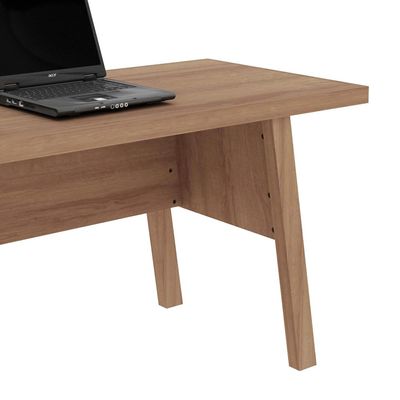 Mesa para Escritório 163cm com 2 gavetas ME4122 Amêndoa Tecnomobili