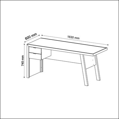 Mesa para Escritório 163cm com 2 gavetas ME4122 Amêndoa Tecnomobili