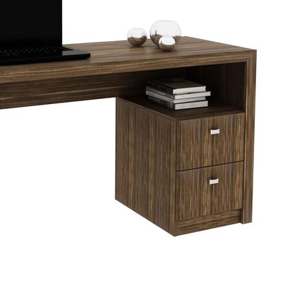 Mesa para Escritório 135,8cm com 2 gavetas ME4130 Nogal Tecnomobili