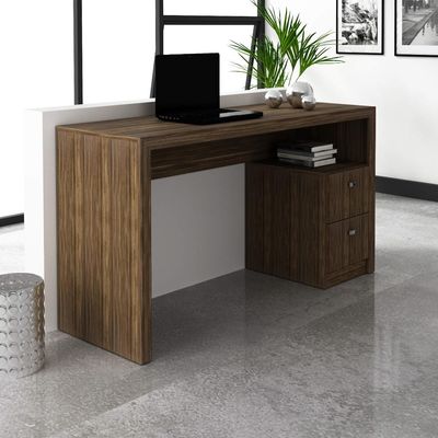 Mesa para Escritório 135,8cm com 2 gavetas ME4130 Nogal Tecnomobili