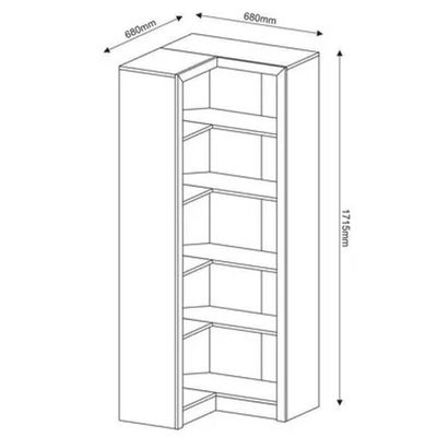 Armário Estante Cantoneira Aberta 5 Prateleiras 68x171,5cm Branca ME4132 Tecnomobili Branco