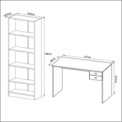 Mesa para Escritório 117cm com 2 Gavetas ME4165 Nogal Tecnomobili