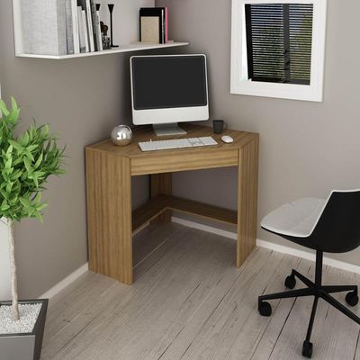 Mesa Escrivaninha de Canto com 1 Gaveta ME4169 Amêndoa Tecnomobili